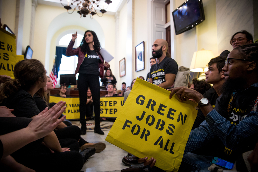 Student activists with the Sunrise Movement occupy Nancy Pelosi's office Nov. 13