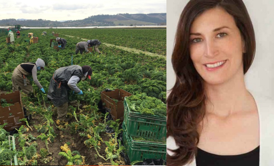 Christine Moseley of Full Harvest alongside a kale harvest