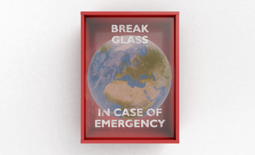 world inside of break in case of emergency box