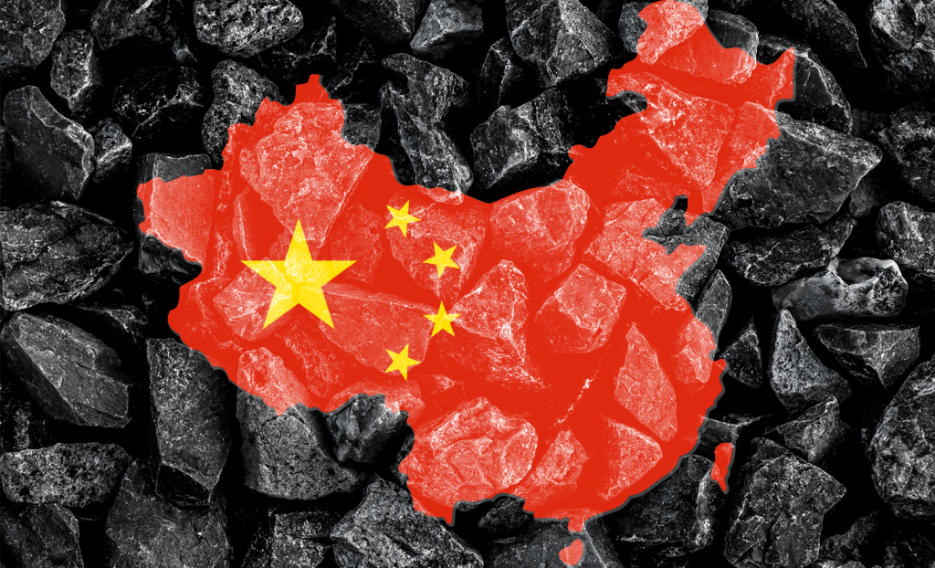 China map over coal