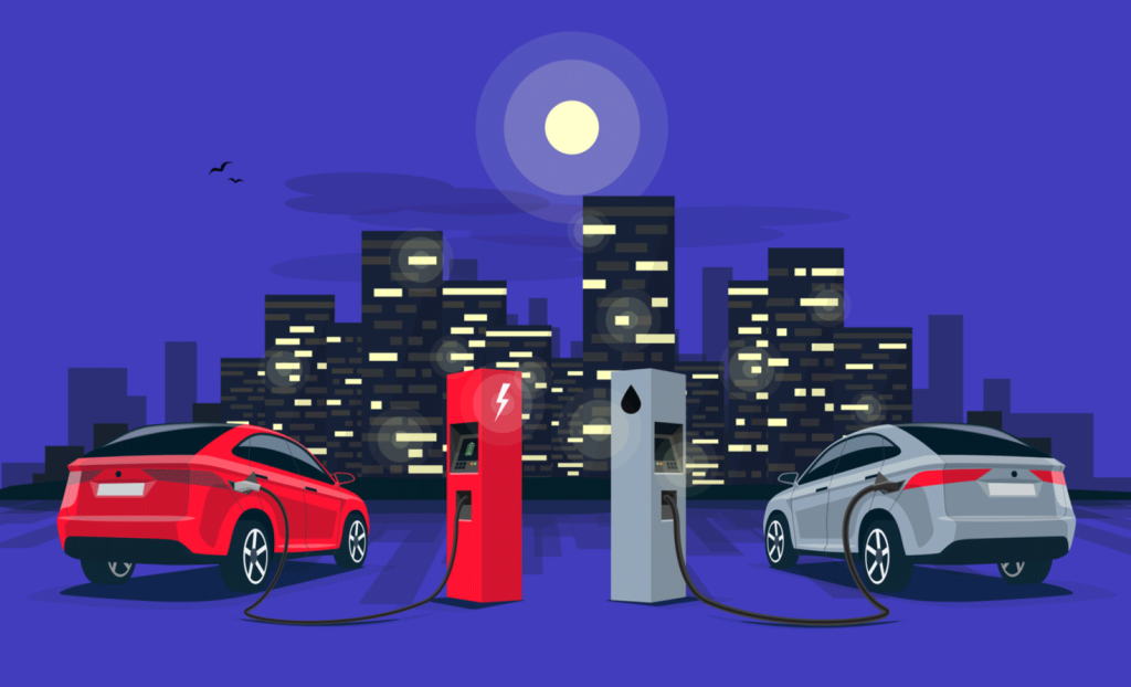 electric vehicle and gas vehicle