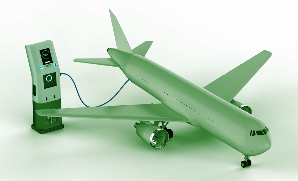 airplane plugging into vehicle charger