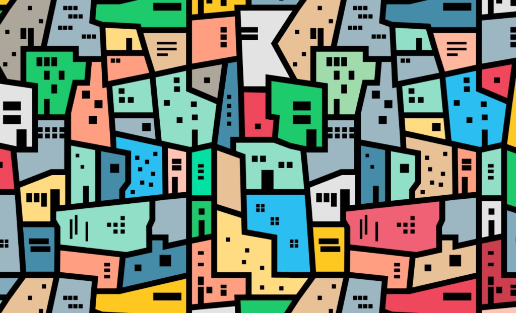 Graphic illustration of Brazilian favelas