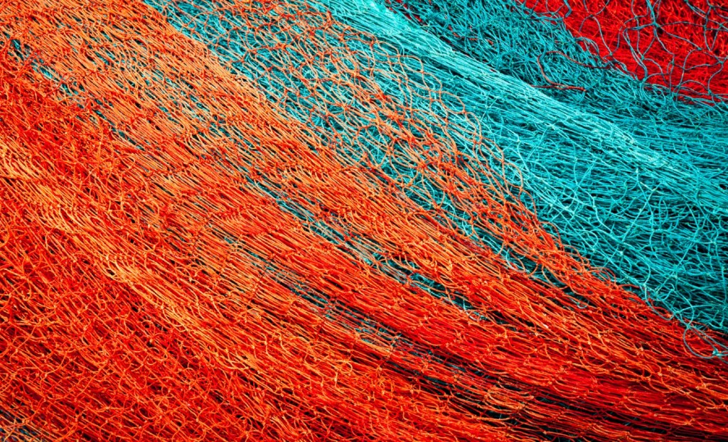 A colorful fishing net.