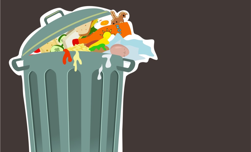 Illustration of a garbage can