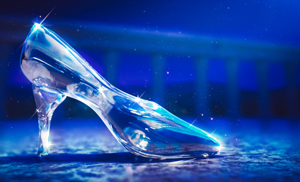 Glass slipper in the moonlight