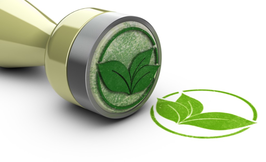 Green leaf stamp illustration