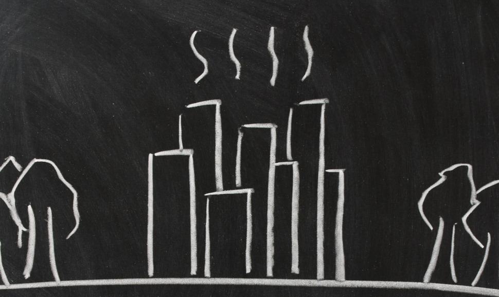 Illustration of the urban heat island effect