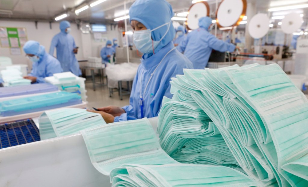 A medical mask factory