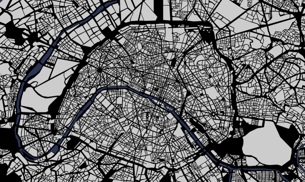 Illustration of a map of Paris