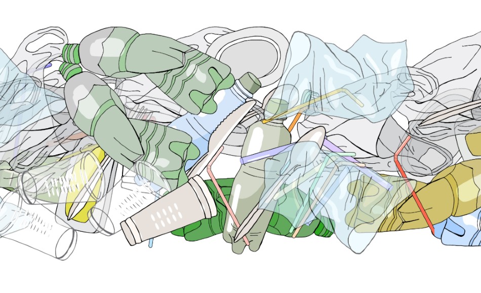 Illustration of plastic waste