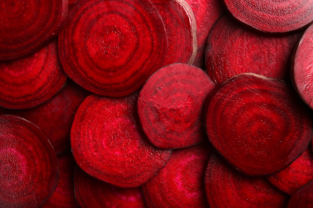 Close up shot of sliced of beets