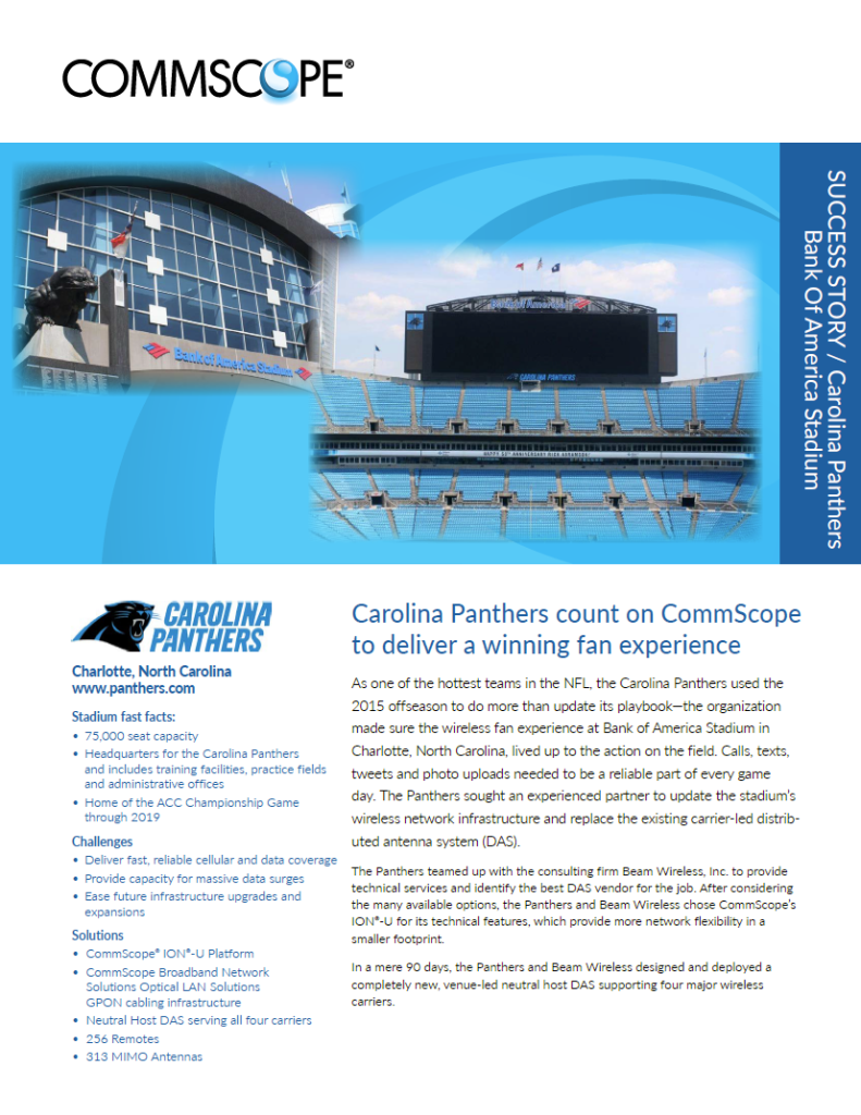 Success Story- Carolina Panthers Bank of America Stadium