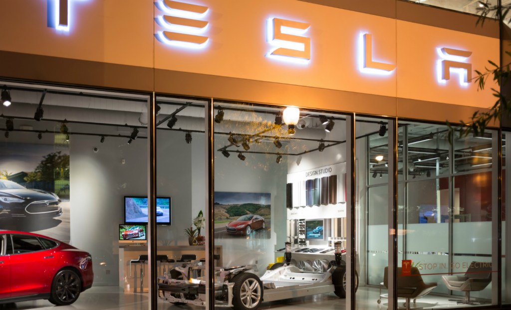 A Tesla showroom in Washington