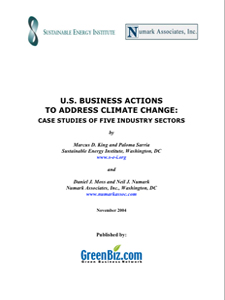 U.S. Business Actions to Address Climate Change: Case Studies of Five Industry Sectors
