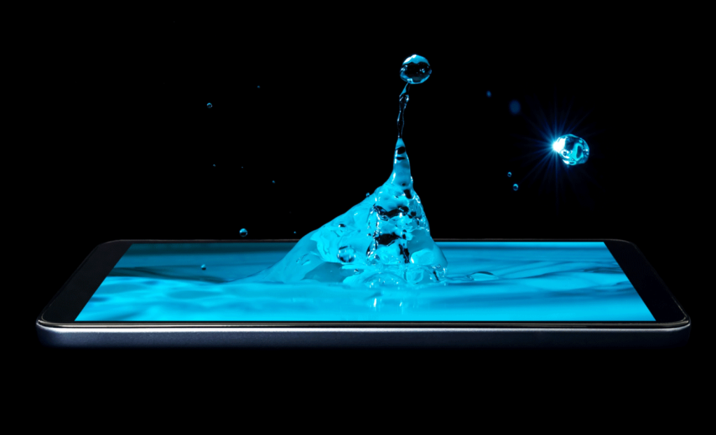 water coming out of a phone