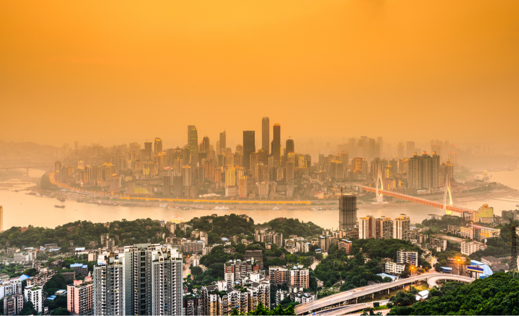 View along the Chinese Yangtze river