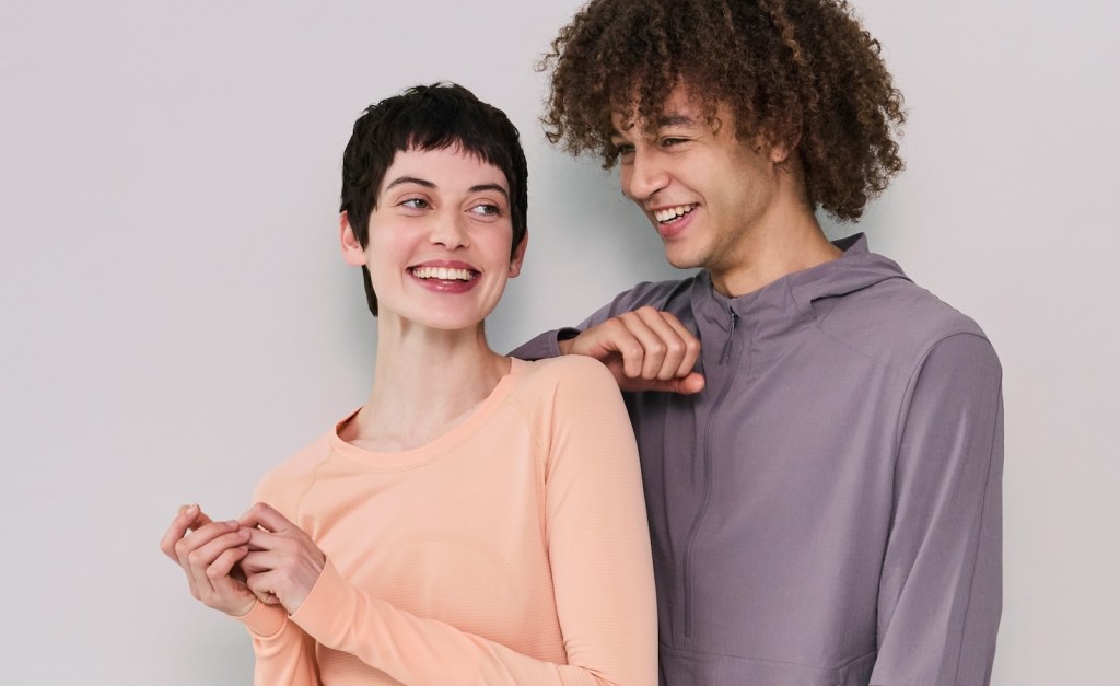 Partnering with Lululemon earlier in 2024, Samsara Eco recycled textiles to make the peach Swiftly top of nylon 6,6 and the purple Anorak polyester jacket. The startup has since recycled a different strain of nylon.