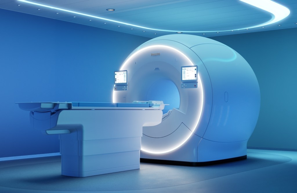 A magnetic resonance imaging machine.