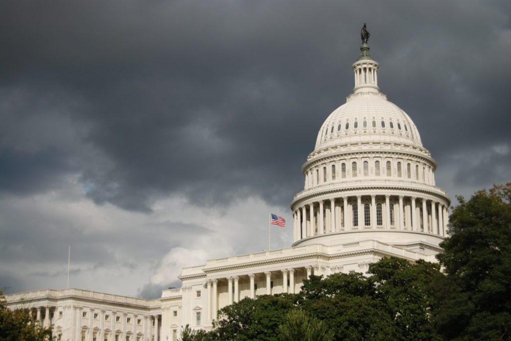 Stormy skies above the Capitol.