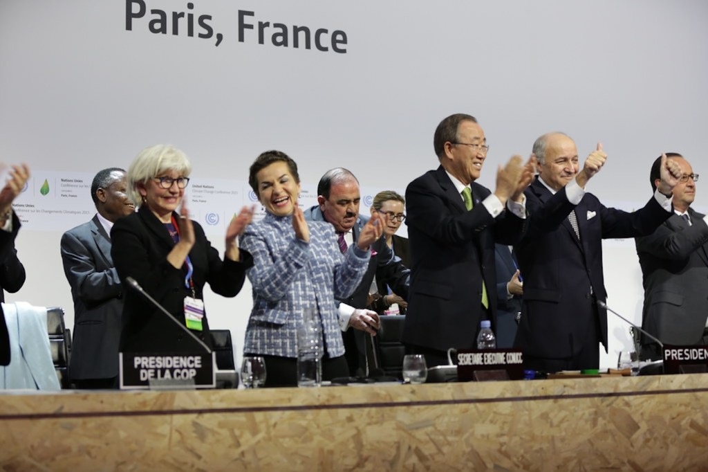 Key negotiators at the Paris Agreement negotiations.