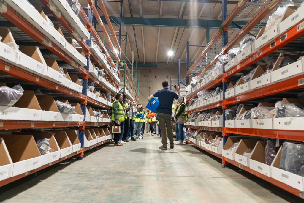 The distribution center at Tersus Solutions was formerly a kitty litter factory. Tersus bought a Zamboni machine to remove the fine dust from the floor.