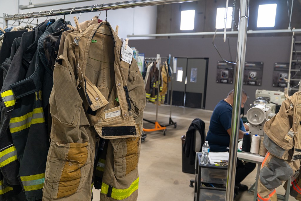 Tersus Solutions has a specialized business serving three fire departments. It cleans firefighters' uniforms of toxic chemicals, which are taken away in 55 gallon drums for hazardous waste disposal.