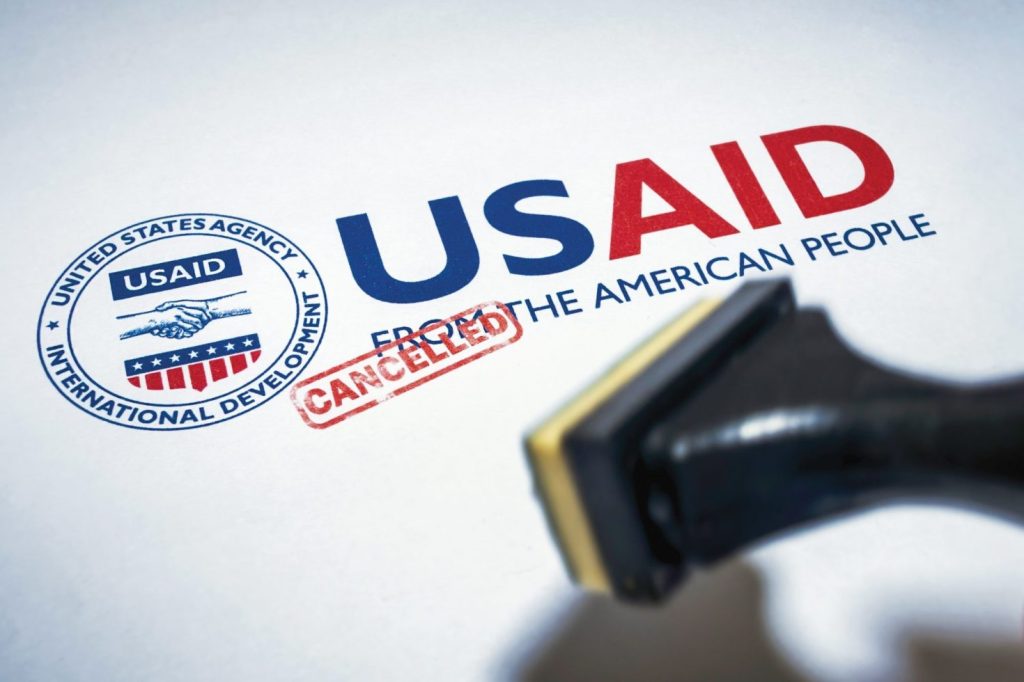 Cancelled stamp over the USAID image.