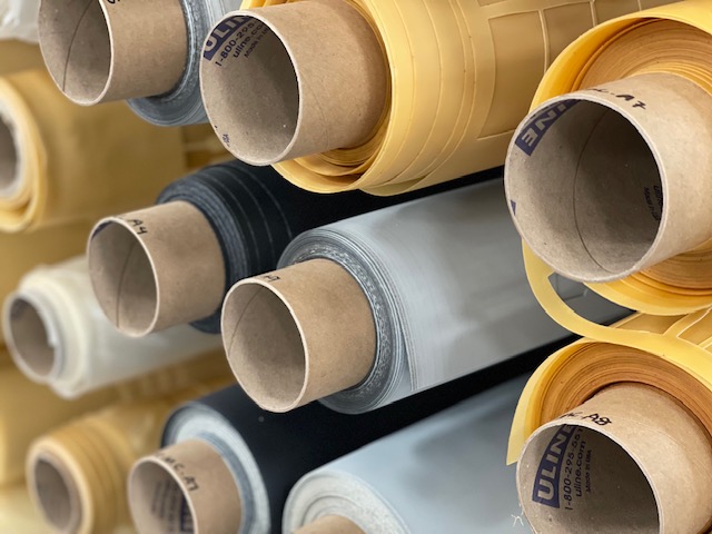 Fungus sheets with different textures — pebbled, smooth, etc. — are stored rolls before finishing touches, such as coloring, are applied. Credit: Trellis Group / Elsa Wenzel