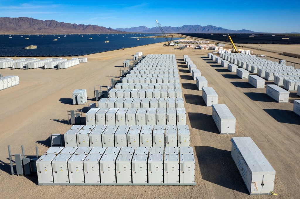 Battery storage at a solar farm