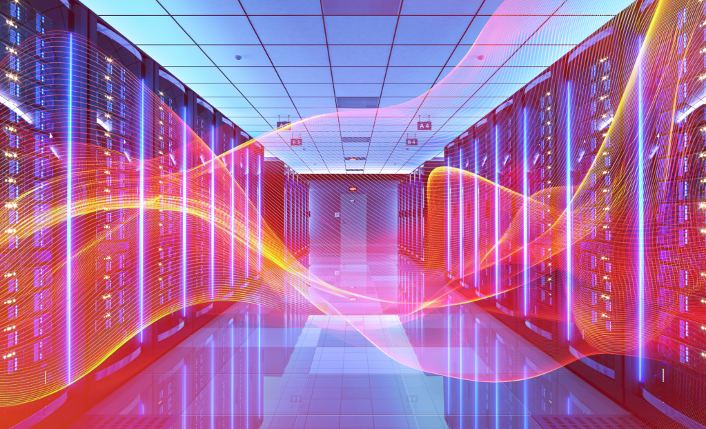 Image of data center suggesting heat