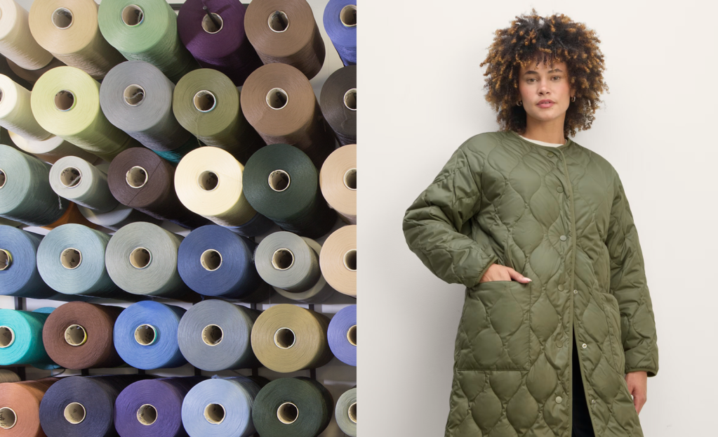 The brand has eliminated 90 percent of virgin plastic, including polyester.