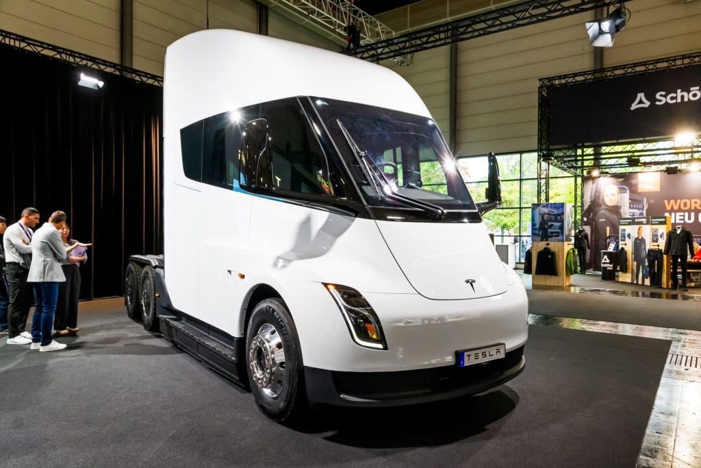 Tesla Semi electric truck at the Hannover IAA Transportation Motor Show.