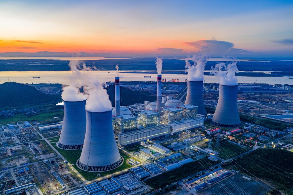 Thermal power station night view